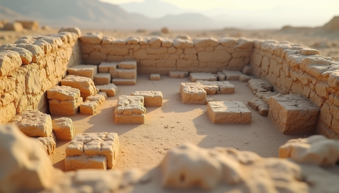 High angle view of a detailed 3D model of an archaeological site generated by photogrammetry